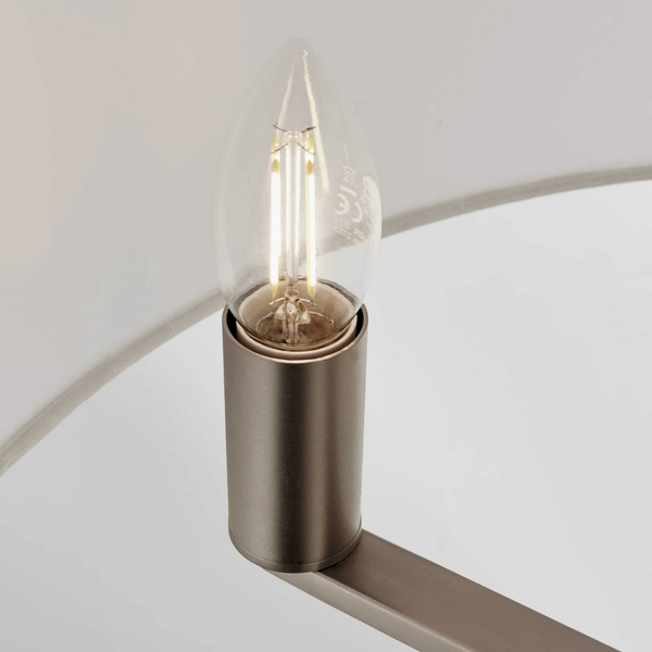 Materiałowa lampa wisząca Daley 60241 Endon abażur metal srebrny biały