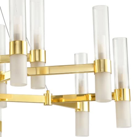 Lampa wisząca nad stół Candela DN1505-15 gold Step mleczne tuby złote