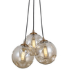 Lampa wisząca do jadalni Perlos PND-54456-3-HB-AMB Italux kule mosiądz