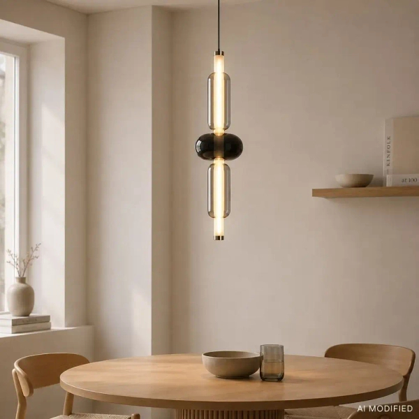 Wisząca lampa szklana KELLY złota przydymiona 31-54531 3xLED 8W 2700K na stół