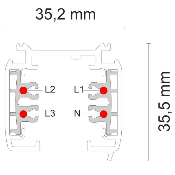 Szynoprzewód sufitowy 1m 8098 Shilo szyna 3-fazowa biała