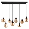 Kaskadowa lampa wisząca na listwie VESTARI DL813317000 czarna bursztynowa