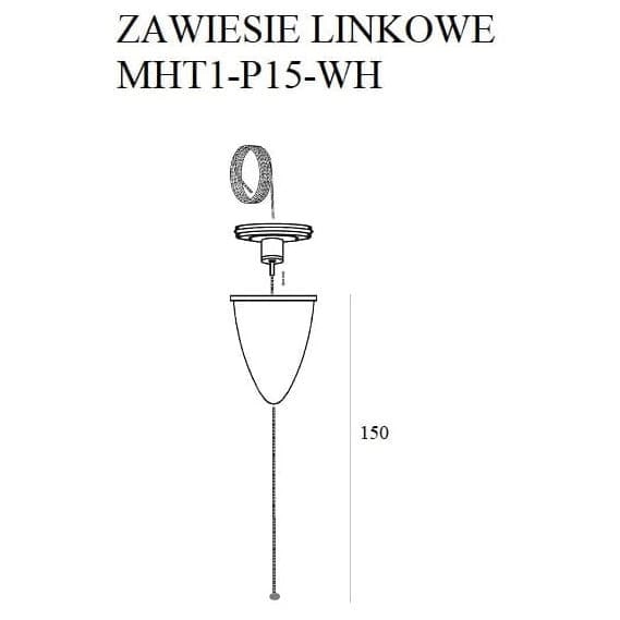 Linkowe zawiesie bez uchwytu DOBAC MHT1-P15-WH TRACK Maxlight do szynoprzewodów regulacja 1,5m białe