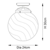 Kulista lampa sufitowa Milston 96488 IP44 szklana chrom przezroczysty