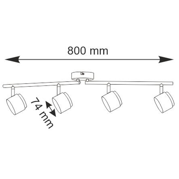 Lampa sufitowa KUBIK 318282 reflektorki LED 16,8W 3000K czarne