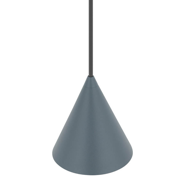 Wisząca lampa stożkowa do salonu ZENITH 11493 szary błękit