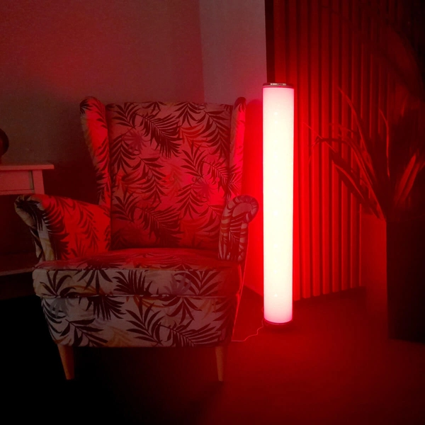 Lampa podłogowa z pilotem Stella 325341 Polux RGB słupek biała