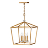 Wisząca lampa QN-STINSON-4P-L-DBR klatka kryształ mosiądz