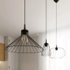 Druciana lampa wisząca EDA SL.1186 czarna metalowa 1xE27 do salonu jadalni