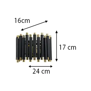 Przyścienna lampa do sypialni NARNI 6235/1 BL TR Elem czarny złoty