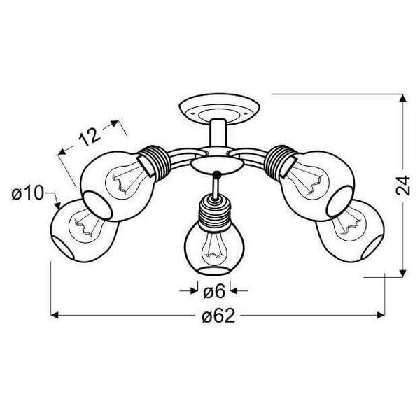Druciana lampa wisząca Gliva 35-56603 do salonu miedziana