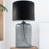 Stojąca Lampa nocna AMARSA 5510BK szklana LAMPKA stołowa czarna grafitowa