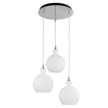 Kulista lampa jadalniana Aviles LE41886 szklana biała srebrna