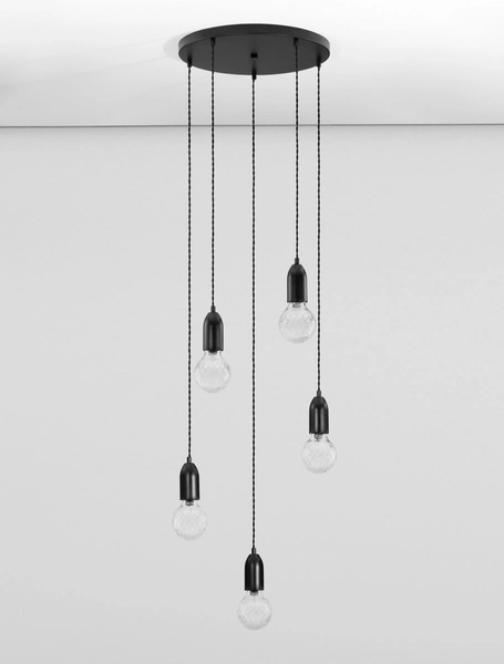 Lampa wisząca BANI LE42717 do salonu 5-punktowa okrągła czarna