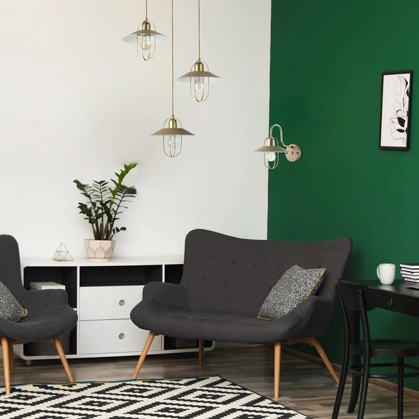 Industrialna LAMPA wisząca NESRIN 3520 Rabalux metalowa OPRAWA druciany ZWIS kaskada złota beżowa