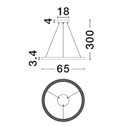 Pierścieniowa lampa wisząca TARVANA LE45408 LED 27W 3000K czarny