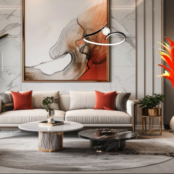 Salonowa lampa wisząca PERLA BLACK ML1177 LED 34W 4000K czarna