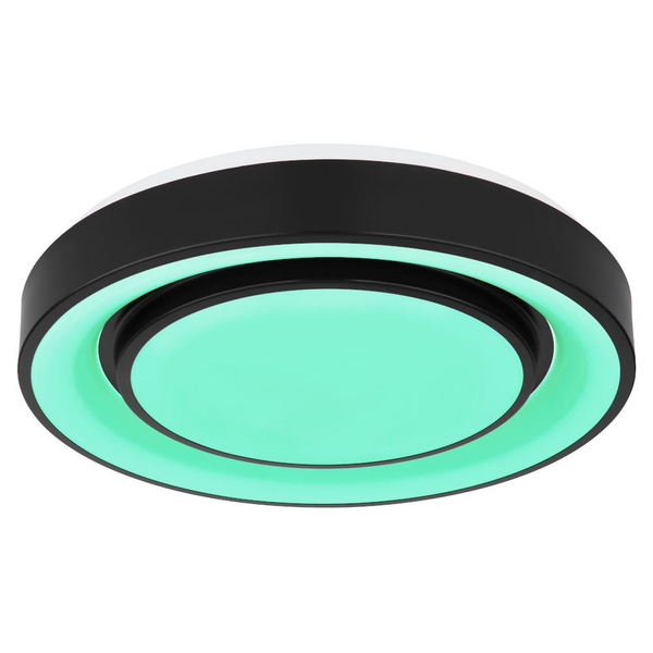 Okrągła LAMPA sufitowa SULLY 41368-24 Globo metalowy plafon LED RGB 24W 3000K - 6500K czarny