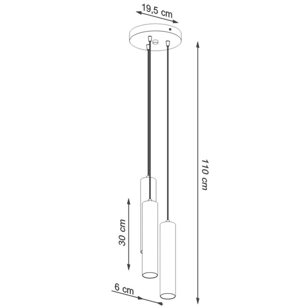 Czarna lampa wisząca SL.1079 metalowe tuby do sypialni