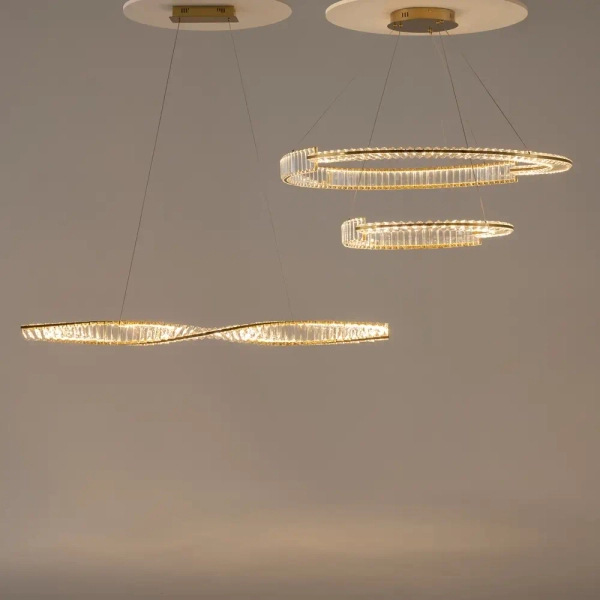 Żyrandol glamour Krone P097PL-L36BS3K LED 36W 3000K crystals mosiądz