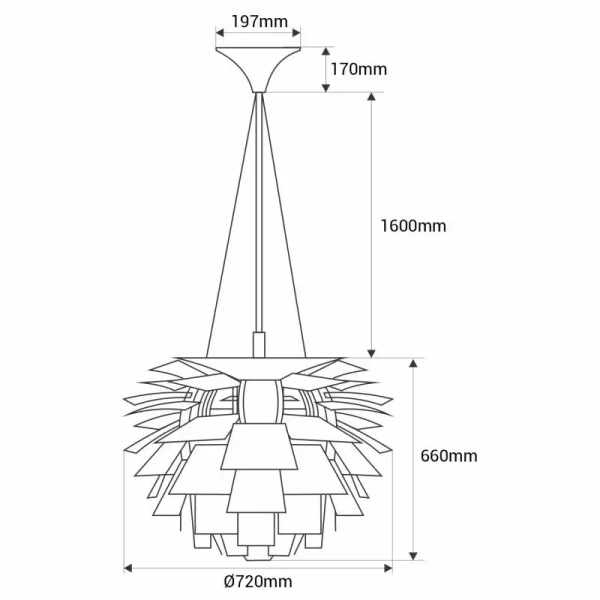 Zwieszana lampa do jadalni Prospettiva ABR-LW-PRO-70 ananas brązowy