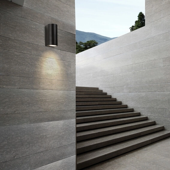 Minimalistyczna lampa ścienna Rimini AZ2178 IP54 do ogrodu szara