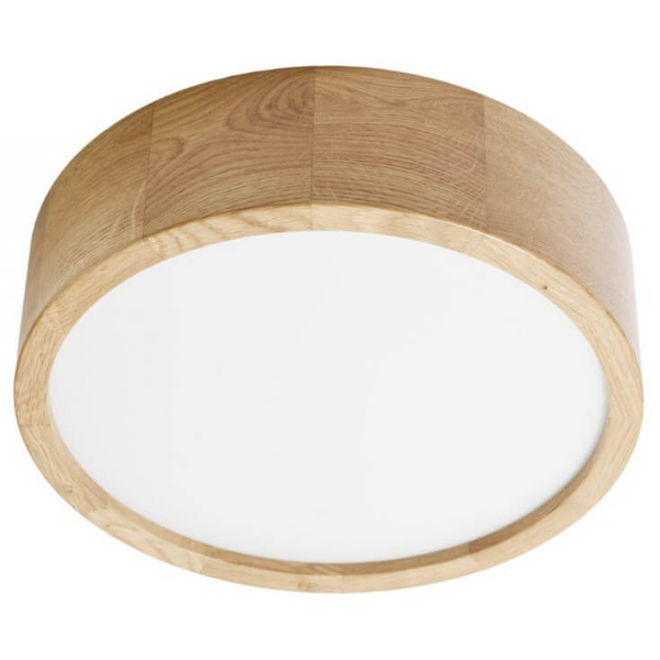 Drewniana lampa sufitowa 137623617422 okrągła do salonu
