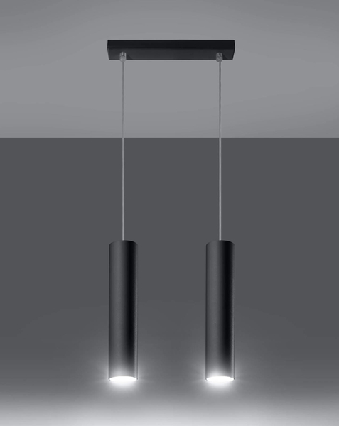 LAMPA wisząca SL.0328 metalowa OPRAWA zwis tuby czarne