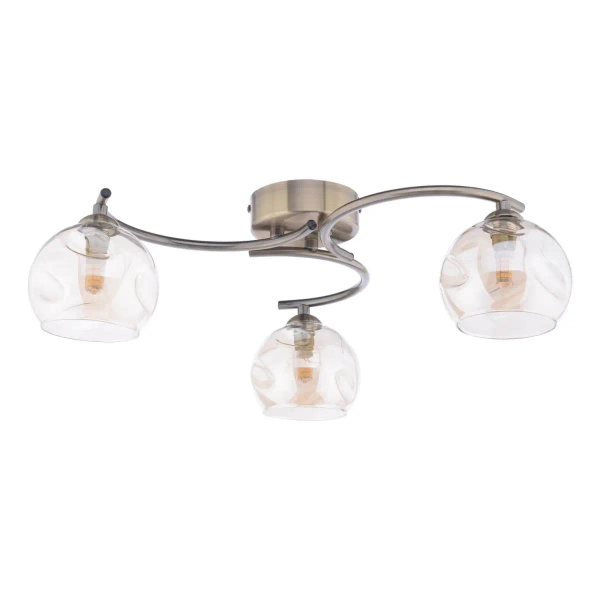 Potrójna sufitowa lampa Nakita NAK5375-16 kule szklane mosiądz