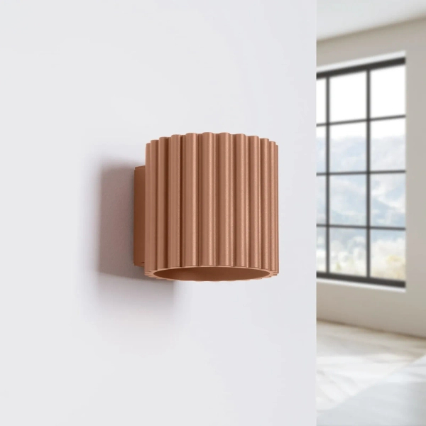 Ścienna tuba AURA mocca SL.1806 ryflowana G9 metalowa