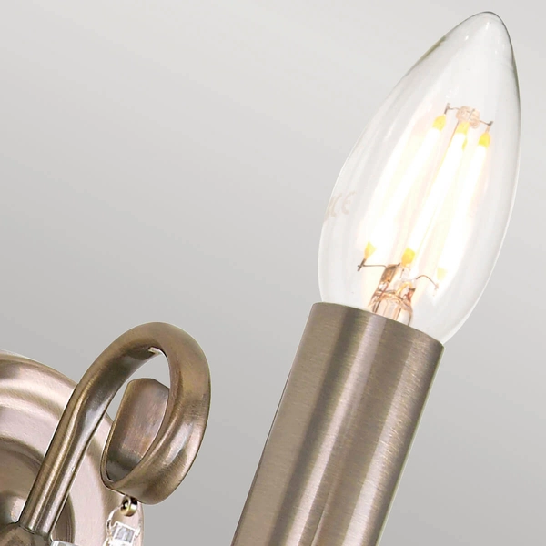 Kinkiet na ścianę Aegean AG1-AGED-BRASS świecznikowy postarzany mosiądz