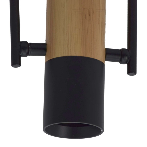 LAMPA wisząca BOVINO LP-1111/1P Light Prestige metalowa OPRAWA tuba ZWIS drewno czarna