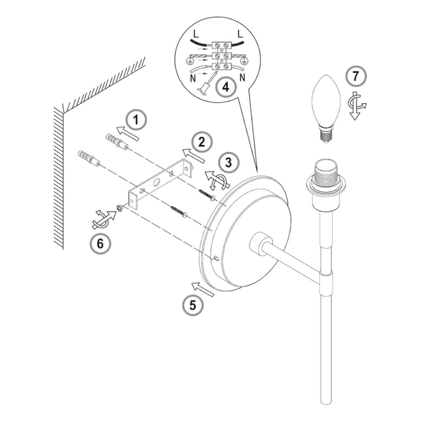 Stelaż do kinkietu Rennes 97872 Endon metalowy klasyczny mosiądz