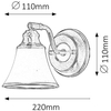 Klasyczna LAMPA ścienna GRANDO 6545 Rabalux klosz OPRAWA dzwon kinkiet bell retro patyna