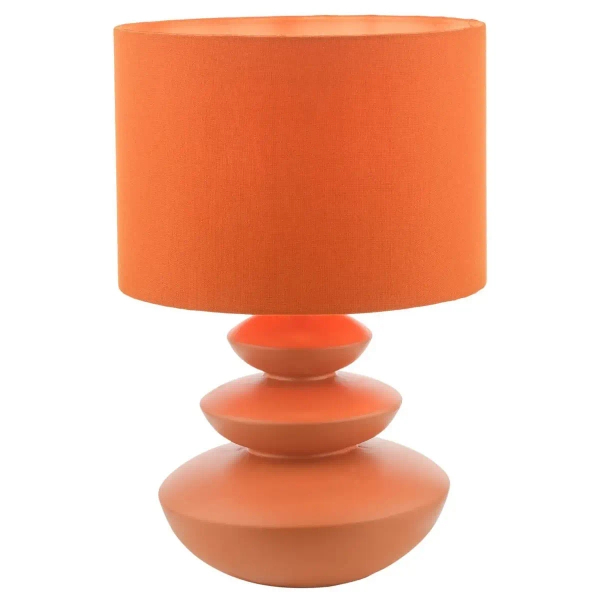 Ceramiczna stołowa lampa Discus DIS4211 abażurowa pomarańczowa