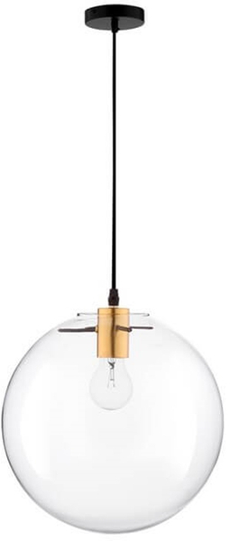 Kulista lampa wisząca Upata salonowa ball czarna złota