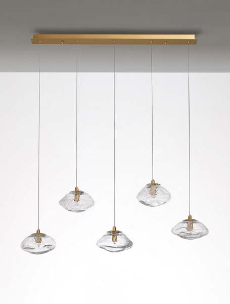 Wisząca lampa NAYARIT LE42902 kryształy przezroczyste złote
