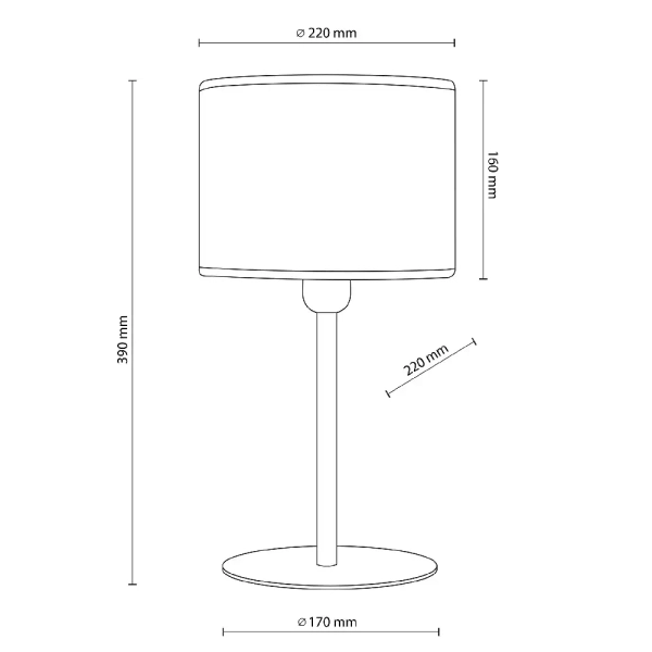 Stołowa lampa do salonu Juta 5552 tuba naturalna juta czarny