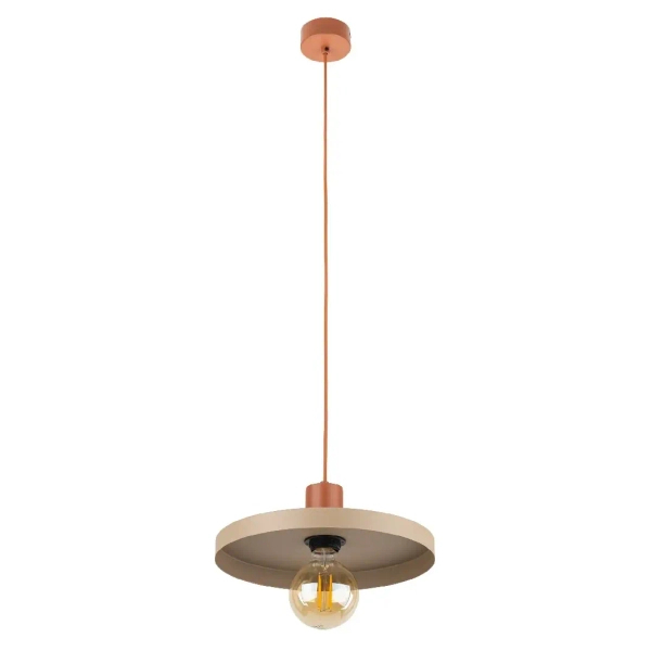Loftowy wisząca lampa Sila 10954 dysk zwis do jadalni ceglany brązowy