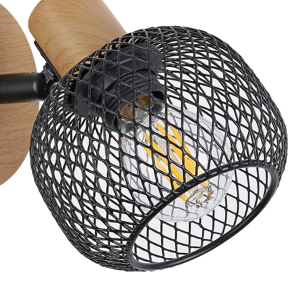 Loftowy kinkiet do sypialni Grendel 3127 ażurowa lampa ścienna czarna