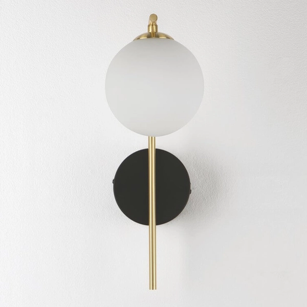 Przyścienny kinkiet kulisty CHAO LE44270 na przedpokój czarny złoty biały