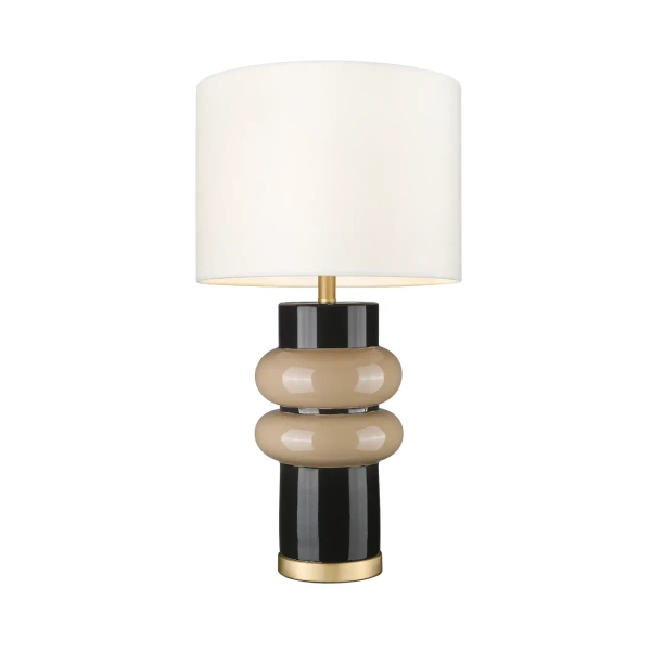 Dekoracyjna lampa stołowa ASCOT czarna brązowa ceramiczna metalowa E27 1p T01712BR-BG