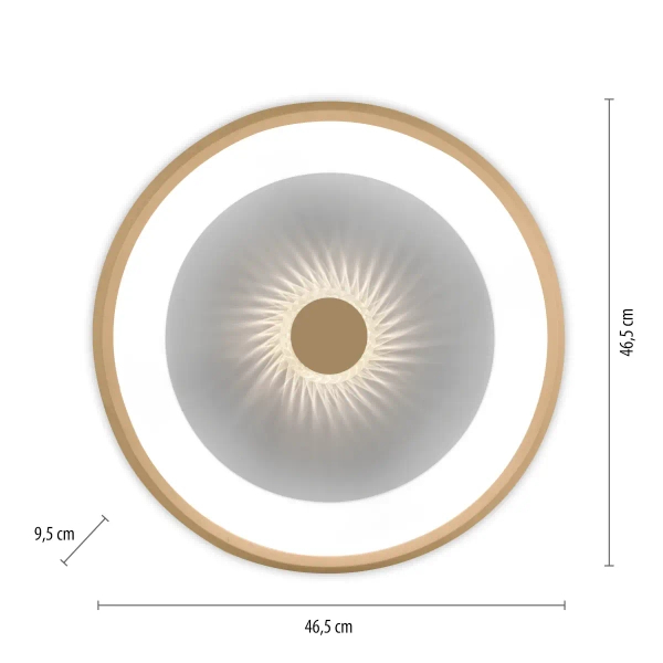 Lampa sufitowa na pilot VERTIGO mosiądz 14384-60 1xLED 29W 2700-5000K okrągła