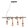 Rustykalna lampa wisząca Rope drewniana belka do jadalni