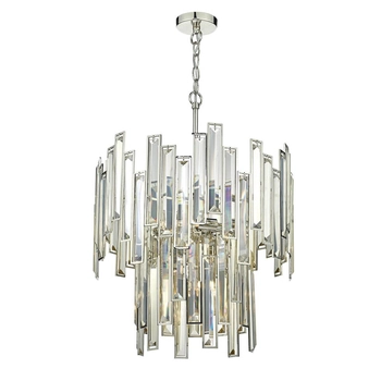 Wisząca lampa na łańcuchu ODILE ODI0620 glamour szampański przezroczysty