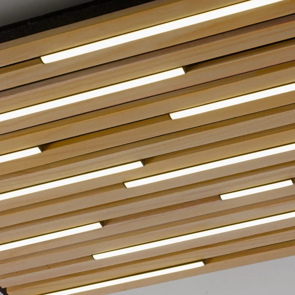 Sufitowa lampa sterowana pilotem Q-AKUSTIK brązowa 6423-79 1xLED 35W 2700-5000K kwadratowa