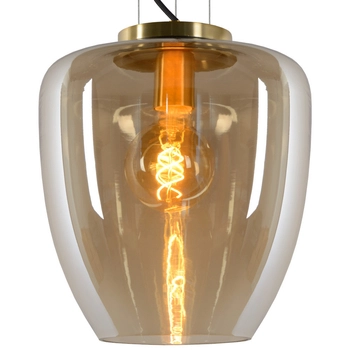 LAMPA wisząca FLORIEN  30473/28/62 Lucide loftowa OPRAWA szklany zwis bursztynowy mosiądz