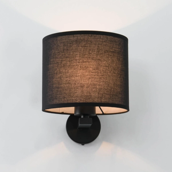 Abażurowa LAMPA ścienna CECINA LP-114/1W BK Light Prestige loftowa OPRAWA kinkiet czarny