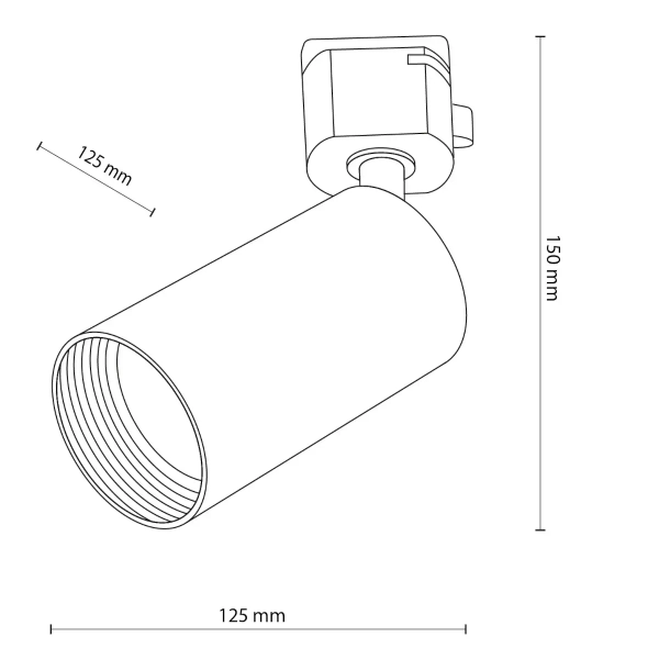 Regulowana lampa szynowa 1-fazowa Tracer Amis 10646 tubka czarny