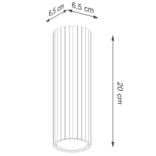 Sufitowa lampa podłużna KARBON SL.1531 ryflowana tubka biała